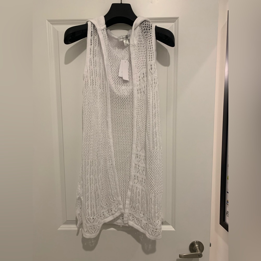 NWT Christopher & Banks small swim white coverup, 100% cotton